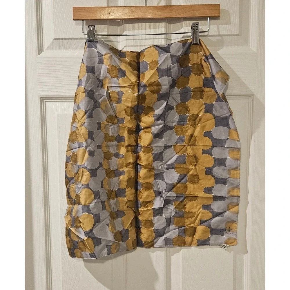 Vintage Vera Neumann Silk Scarf 22x22 Signed USA Hand‎ Rolled Mod Geometric